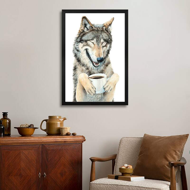 Coffee In The Moonlight Premium Framed Poster by Holly Simental