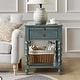 preview thumbnail 9 of 8, HULALA HOME Eric Traditional 26" Tall Solid Wood End Table with Built-in Charging Station and Extendable Tray