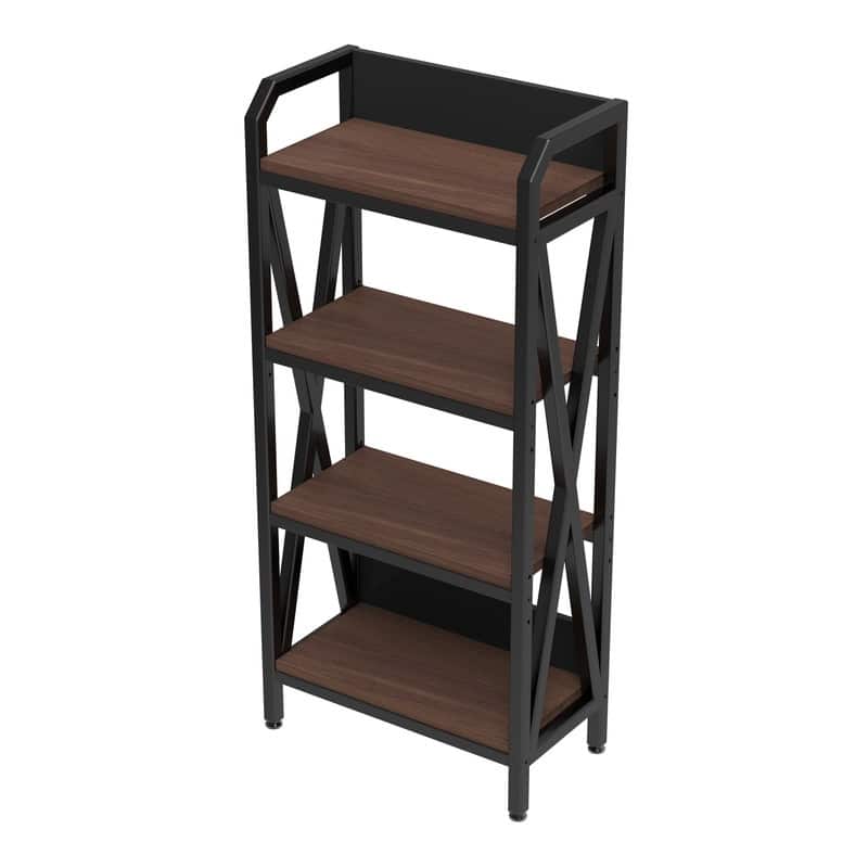 4-Tier Baker's Rack with Wooden Shelves - Versatile Storage Organizer for Kitchen, Pantry, Bathroom & More, 25.60'' Length