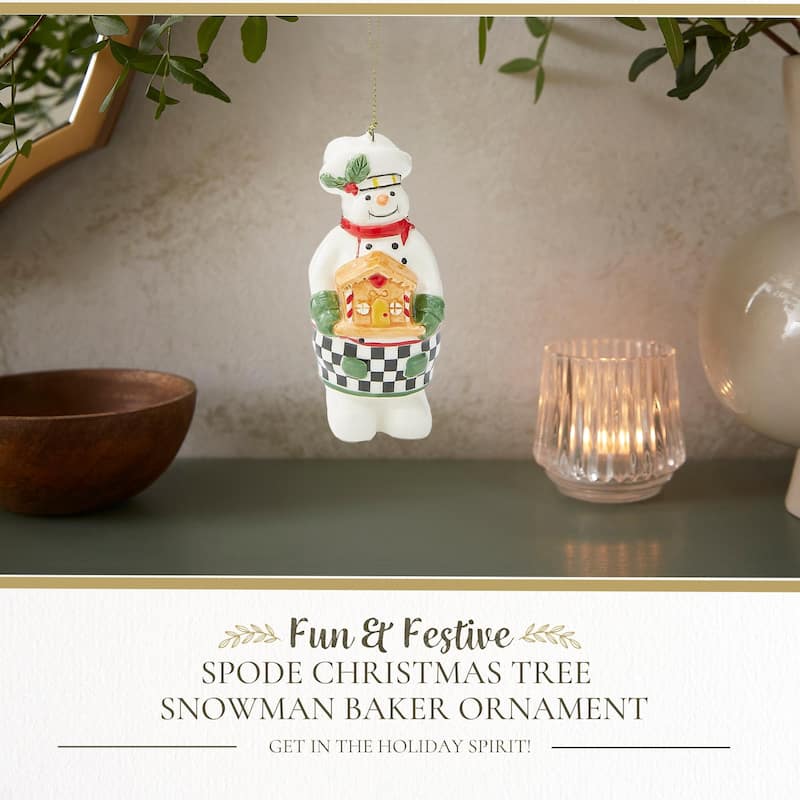 Spode Tree Snowman Baker Ornament