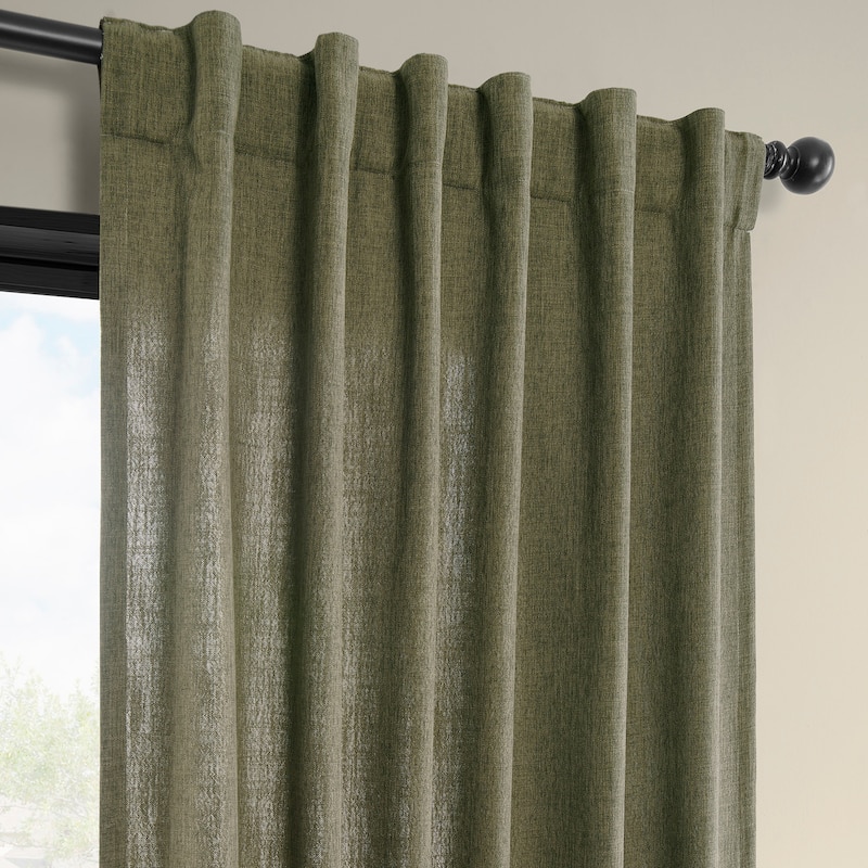 Exclusive Fabrics Simply Faux Linen Curtains (2 Panel) Light Filtering Curtains For Bedroom & Living Room Curtains