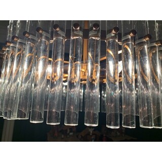 Casandra 4-light Brushed Brass Pendant Crystal Chandelier