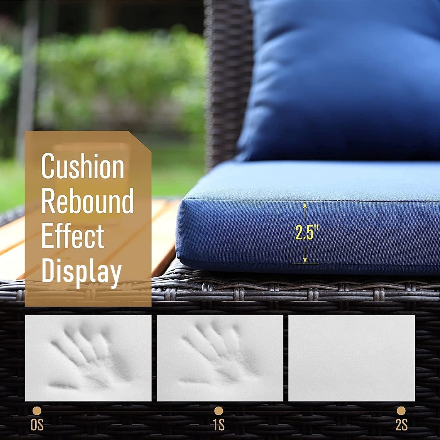PHI VILLA 3 Piece Outdoor Rattan Wood Sectional Sofa