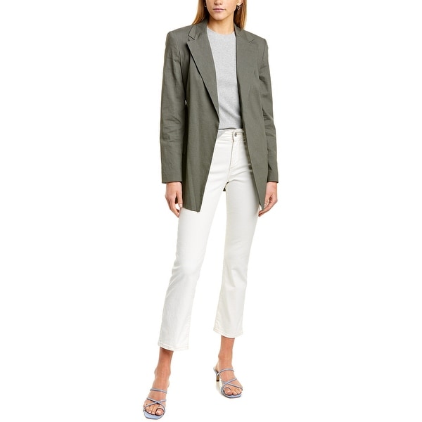 Theory Belted Linen-Blend Blazer. Opens flyout.