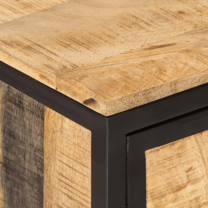 vidaXL Bathroom Sink Cabinet Natural wood Solid mango wood, Iron Medium - 13.8 x 21.7 x 23.6 in