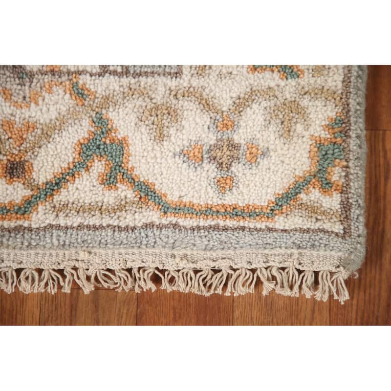 All-Over Oushak Oriental Runner Rug Hand-knotted Wool Carpet - 2'8"x 9'11"