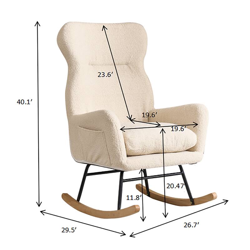 Teddy Rocking Chair with High Backrest