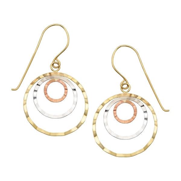 Eternity Gold Concentric Hoop Earrings in 14K Three-Tone Gold