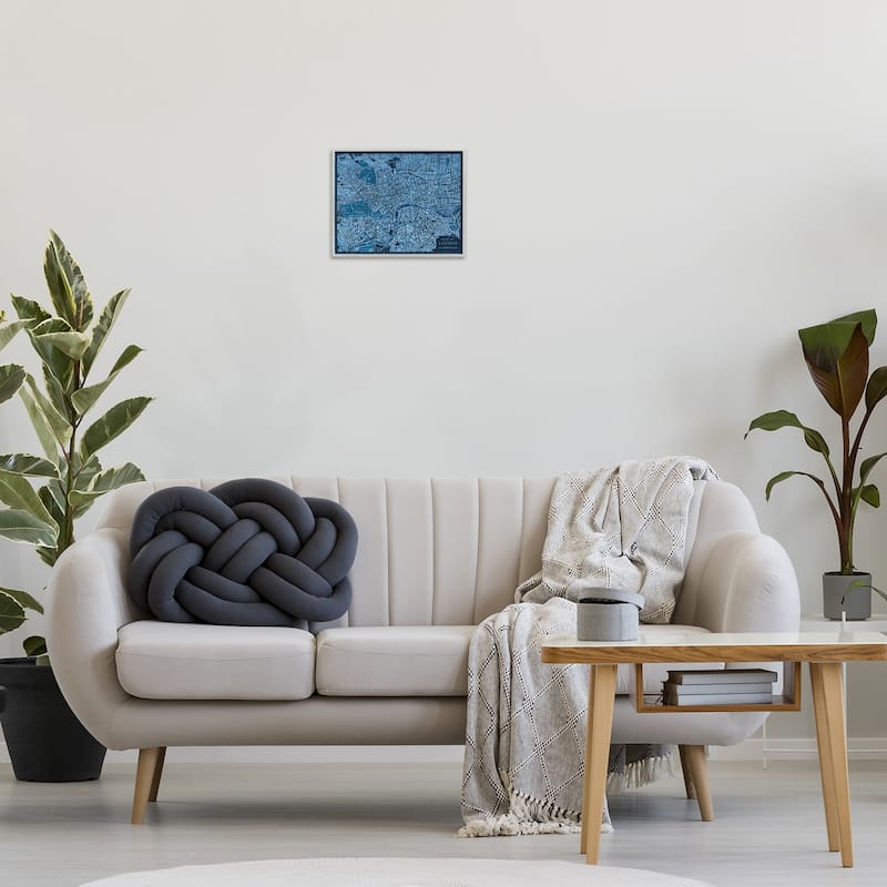 Stupell Blue Detailed London Map Framed Giclee Art Design By Phillipa Katz