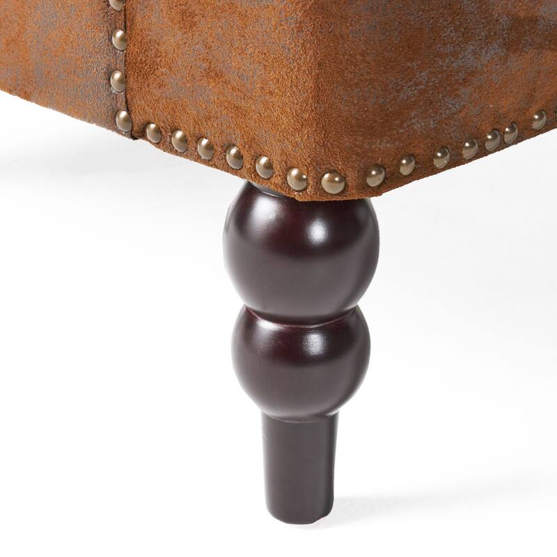 Tufted Microfiber Club Chair with Nailhead Trim - Classic Design