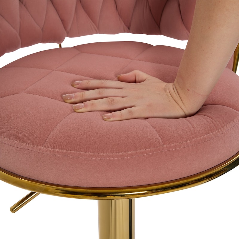 VECELO Set of 4/6 Bar Stools Adjustable Swivel with Metal Frame Modern Bar Stools with Back for Dining Room