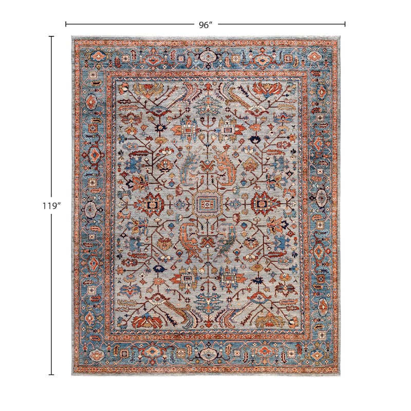 Serapi One-of-a-Kind Hand-Knotted Area Rug - Gray - 8' 0" x 9' 11"