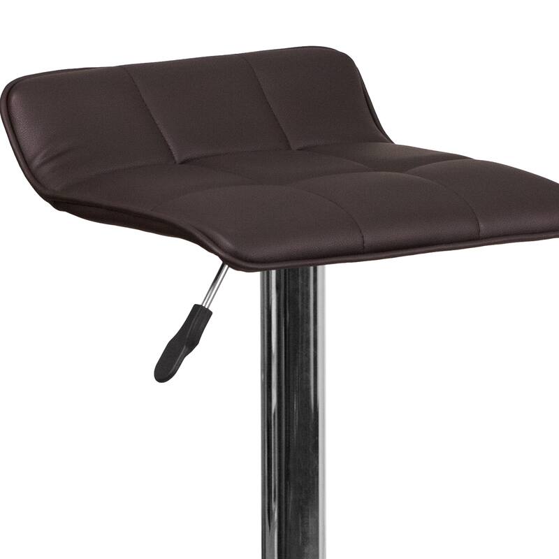 Contemporary Vinyl Adjustable Height Bar Stool - 34.5 to 43"