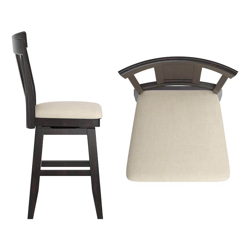 Ronda Panel Back Wood Swivel Chair