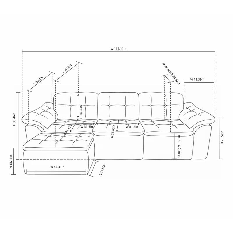 Modular Convertible Cushioned Sleeper Sofa Set