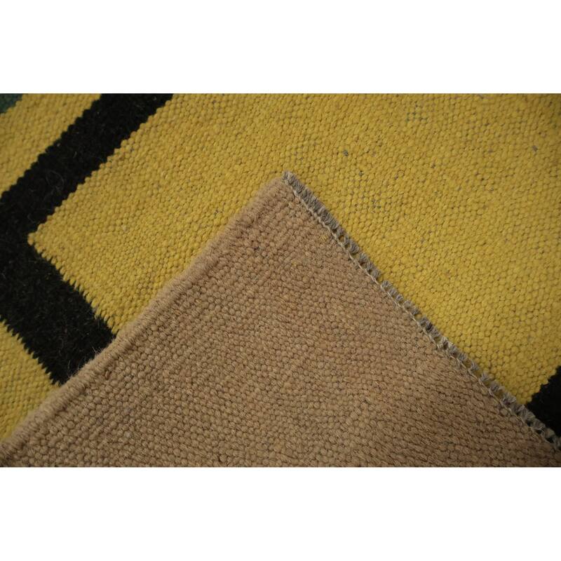 Hand Woven Oriental 100% Wool Carpet Southwestern Modern Multi-Colored Kilim Area Rug - 11' 8'' X 8' 10''