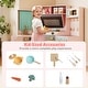 preview thumbnail 7 of 8, Gymax Corner Kitchen w/ Lights & Sounds Interactive Wooden Playset for