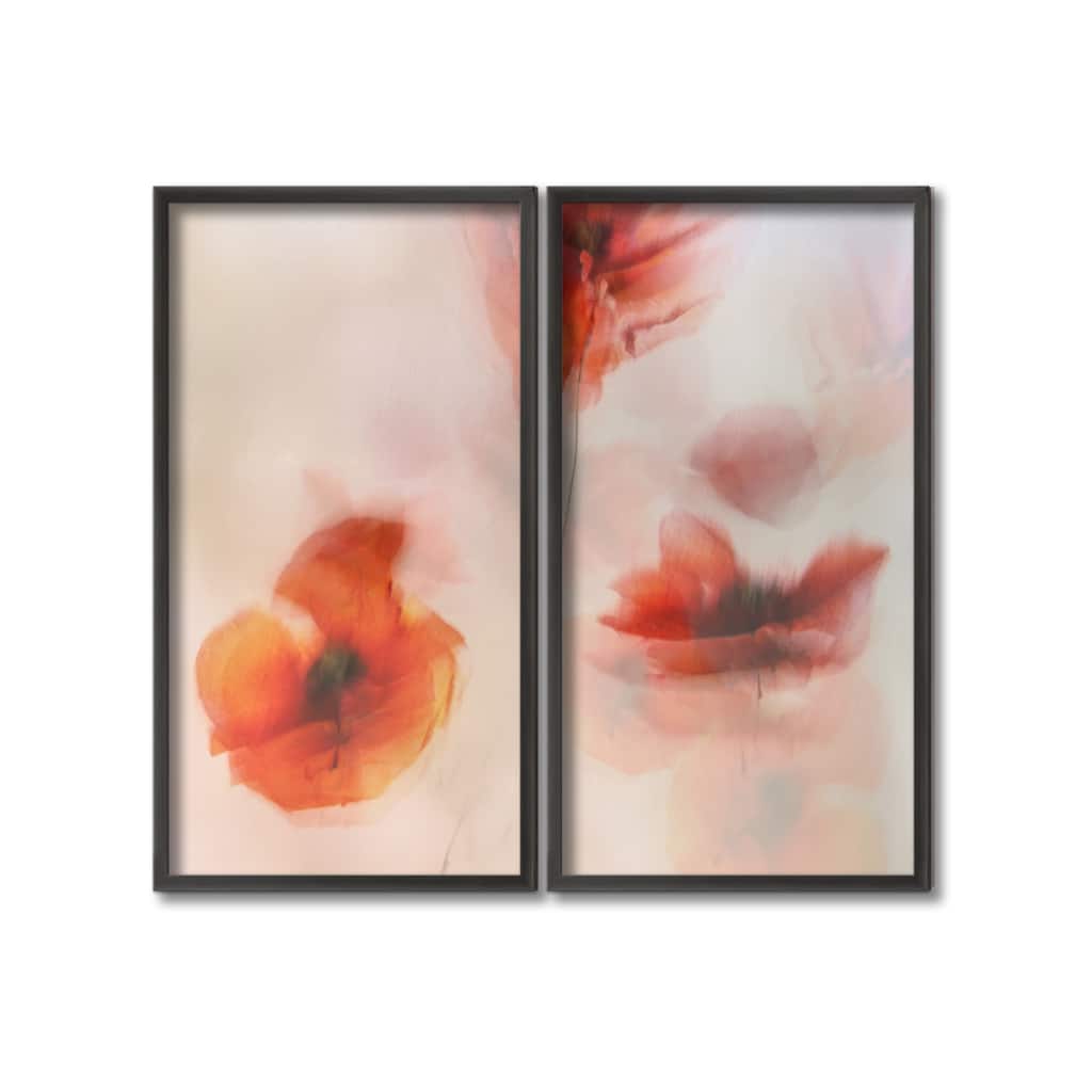 "Painted Poppies" Framed Print 2-Piece Wall Art by Nel Talen