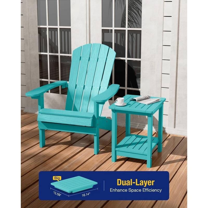 WINSOON HIPS All Weather Table Adirondack Square Side Table