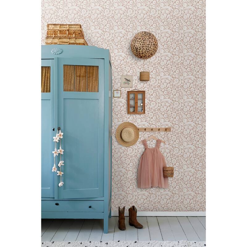 Cordelia Pink Baroque Blooms Wallpaper