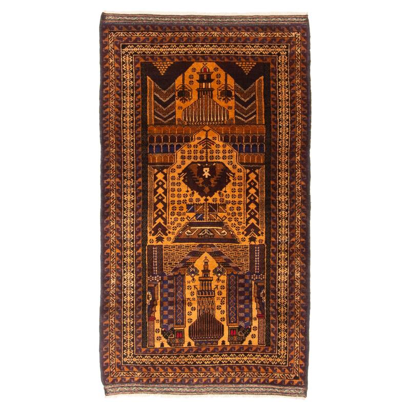 ECARPETGALLERY Hand-knotted Teimani Light Brown Wool Rug - 2'8 x 4'8