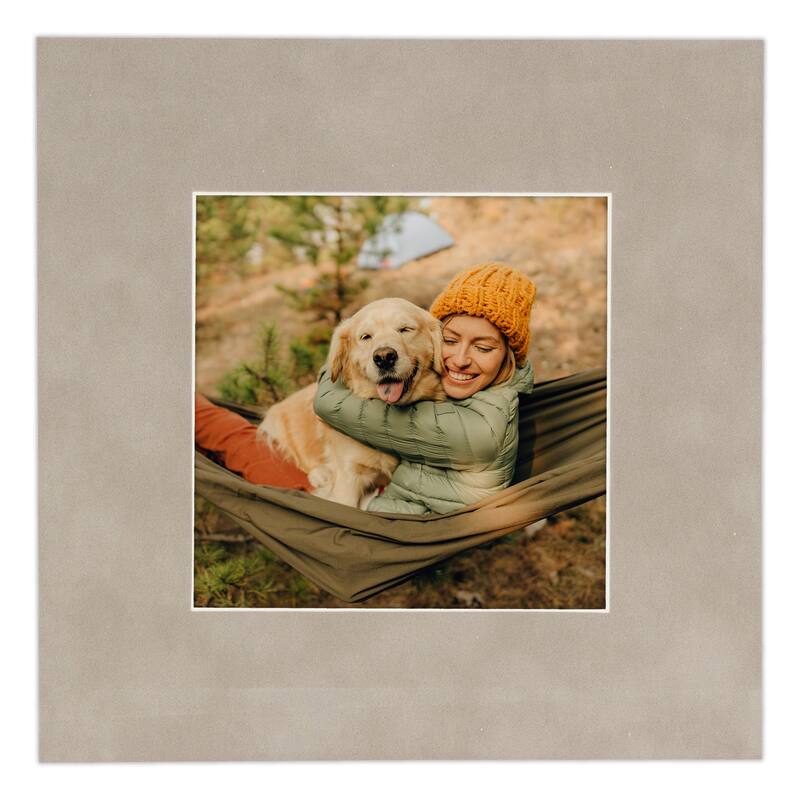 22x28 Mat for 16x20 Photo Light Grey Suede Matboard for Frames