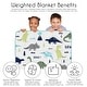 preview thumbnail 5 of 4, Sweet Jojo Designs Blue Green Modern Dinosaur Boy Toddler Weighted Blanket 5lbs for Kids Mod Dino Boho Bohemian Volcano Chevron