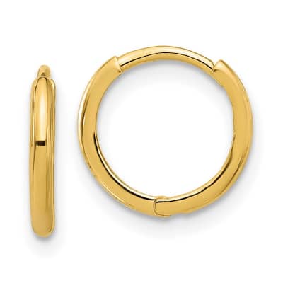 Curata 14k Yellow Gold Polished Hinged Hoop Earrings - 12.1x12.1mm