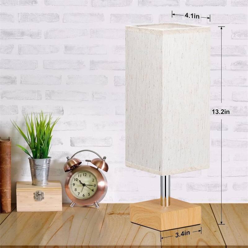 Minimalist Nightstand Lamp with Square Shade