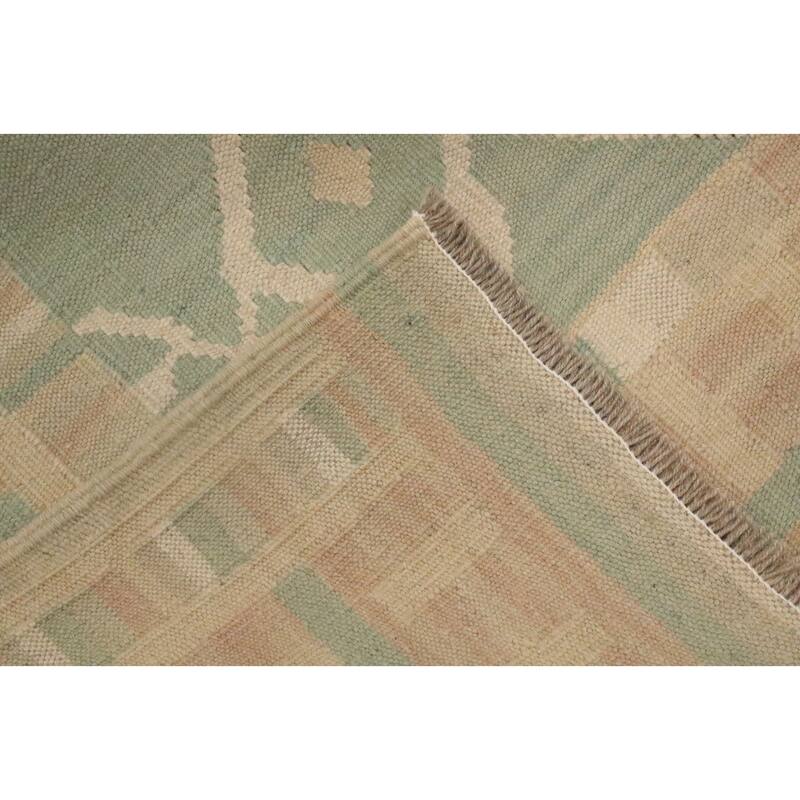 Hand Woven Oriental 100% Wool Carpet Southwestern Tribal Green Kilim Area Rug - 5' 10'' X 3' 10''