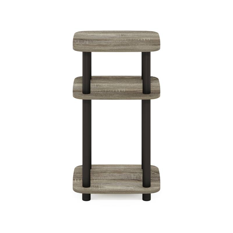 Furinno Just 3-Tier Turn-N-Tube Curve End Table, Side Table, 1-Pack