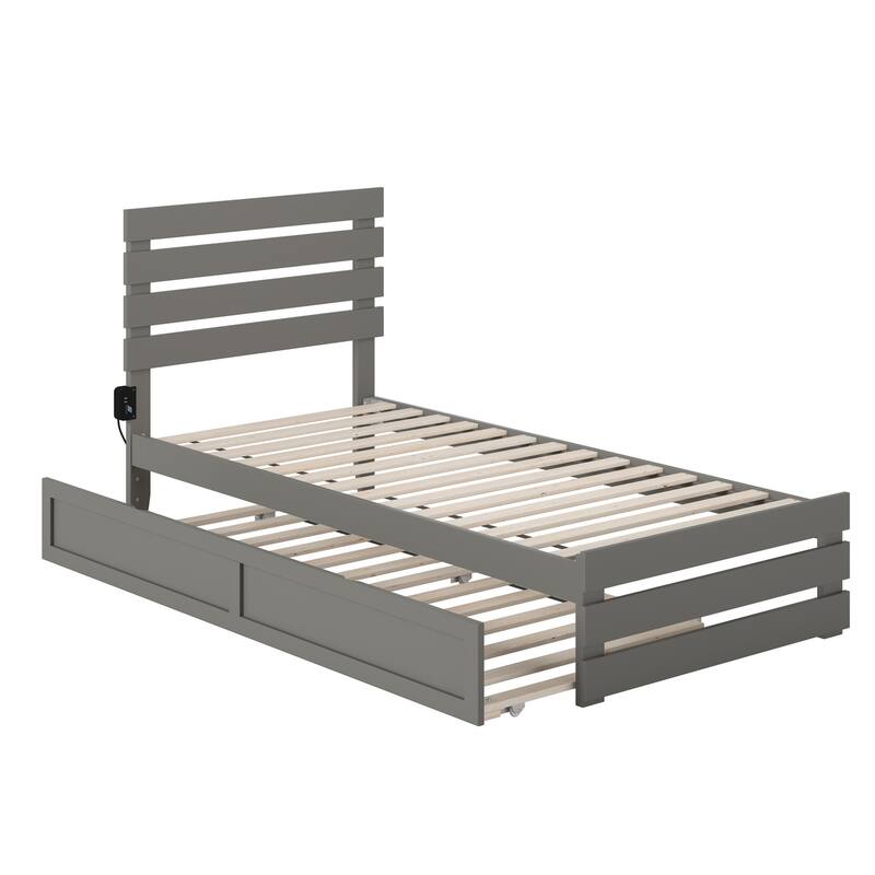 Oxford Bed with Footboard and USB Turbo Charger with Twin XL Trundle
