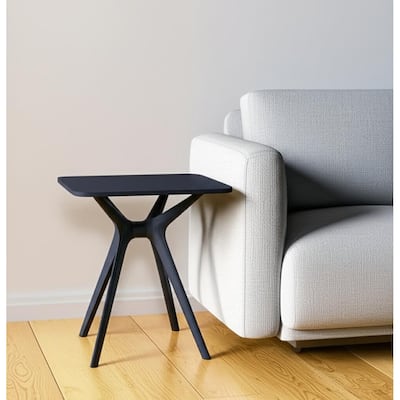 HomeRoots 27" Black Heavy Duty Plastic Square End Table - 28.00 in. x 27.00 in. x 28.00 in.