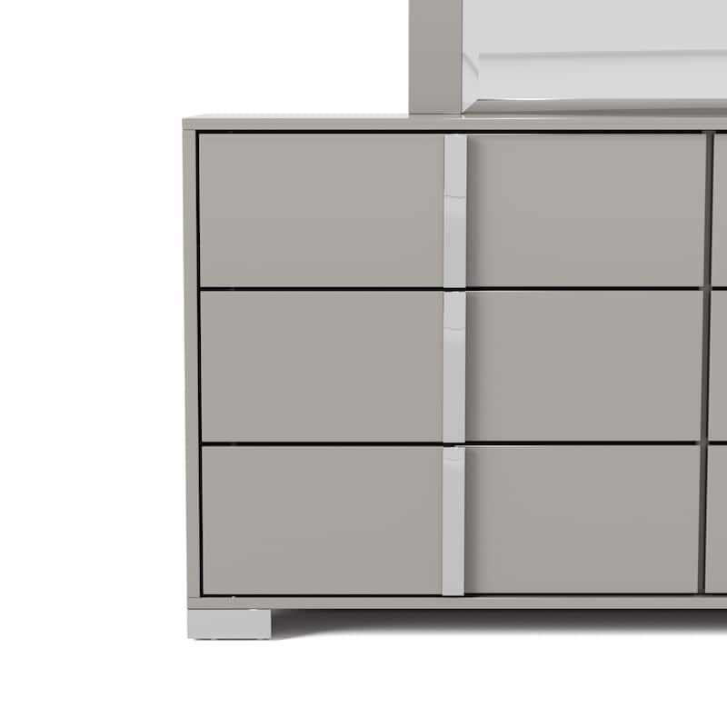 Furniture of America Erina Modern Glossy 4-Piece Panel Bedroom Set