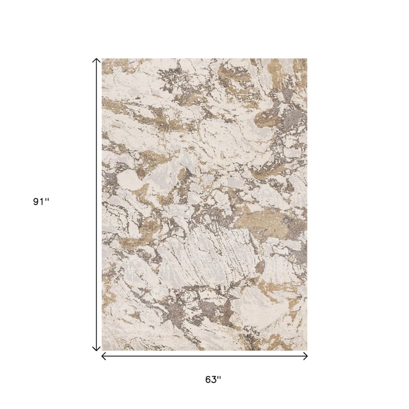 HomeRoots Abstract Modern Rectangle Area Rug - 5' X 8'