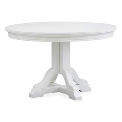 Magnussen Home Charleston White Dove Extendable 48" Round Dining Table - 48''W x 48''D x 30''H