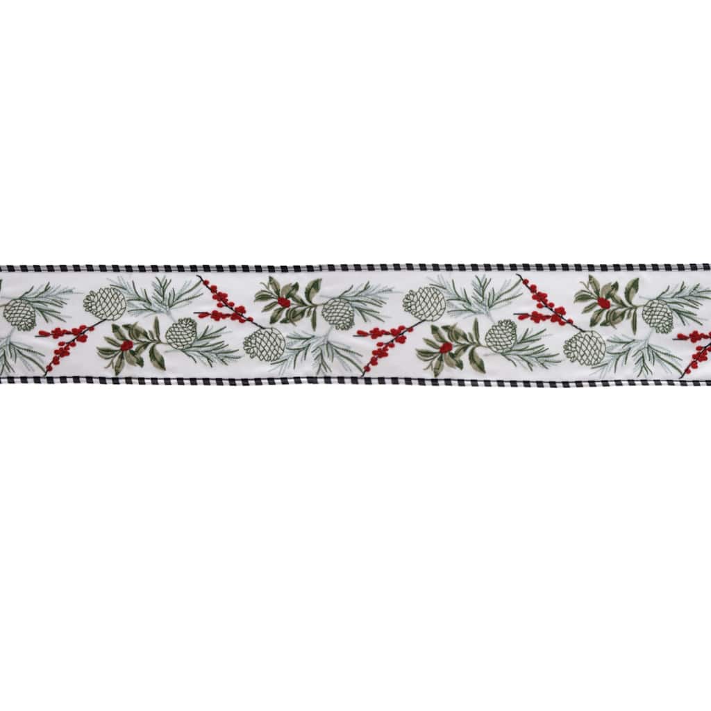 Pine Berry Ribbon 4" x 5 yds.