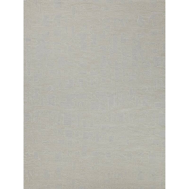 Exquisite Rugs Aspen Handmade Hand-tufted New Zealand Wool on Canvas Silver/Ivory Area Rug