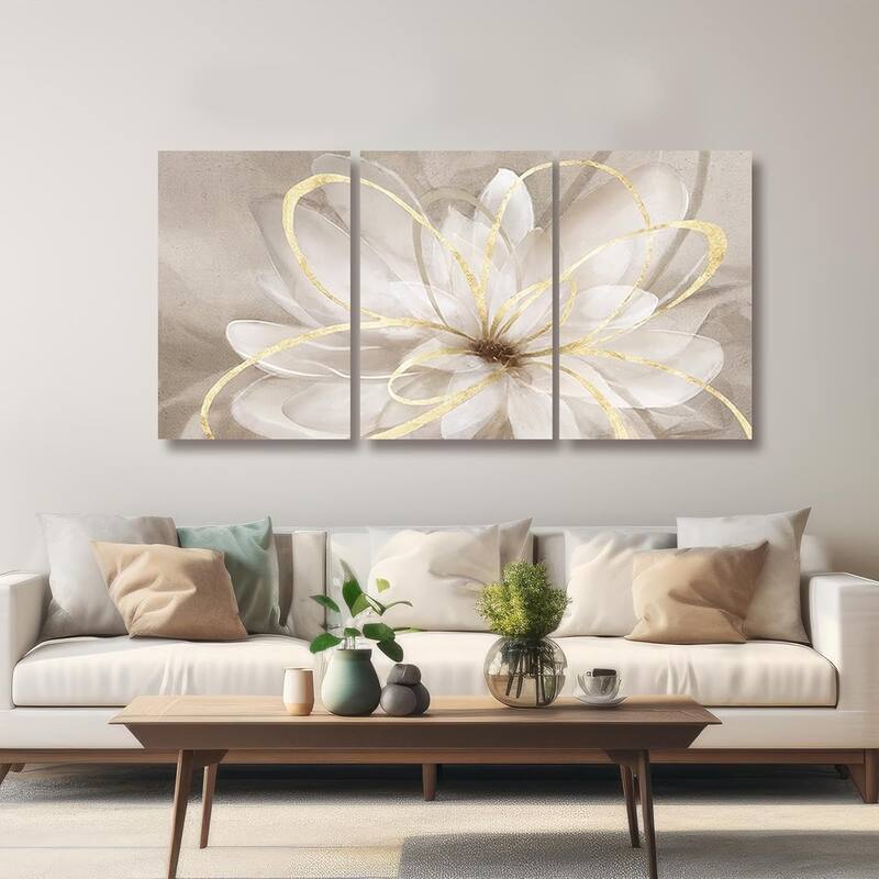 White Floral Wall Art Maximalist Decor