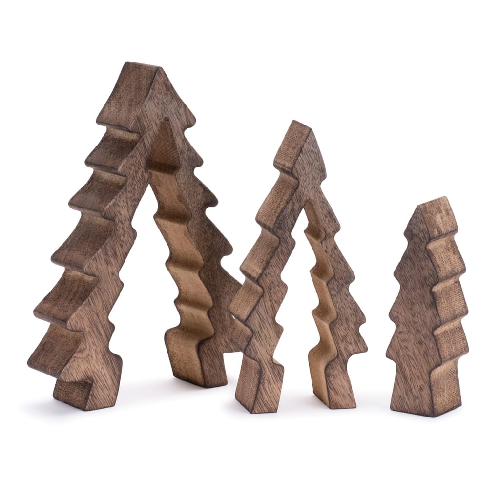 Pine Tree Christmas Tabletop Decorations - 8.5" - Set of 2