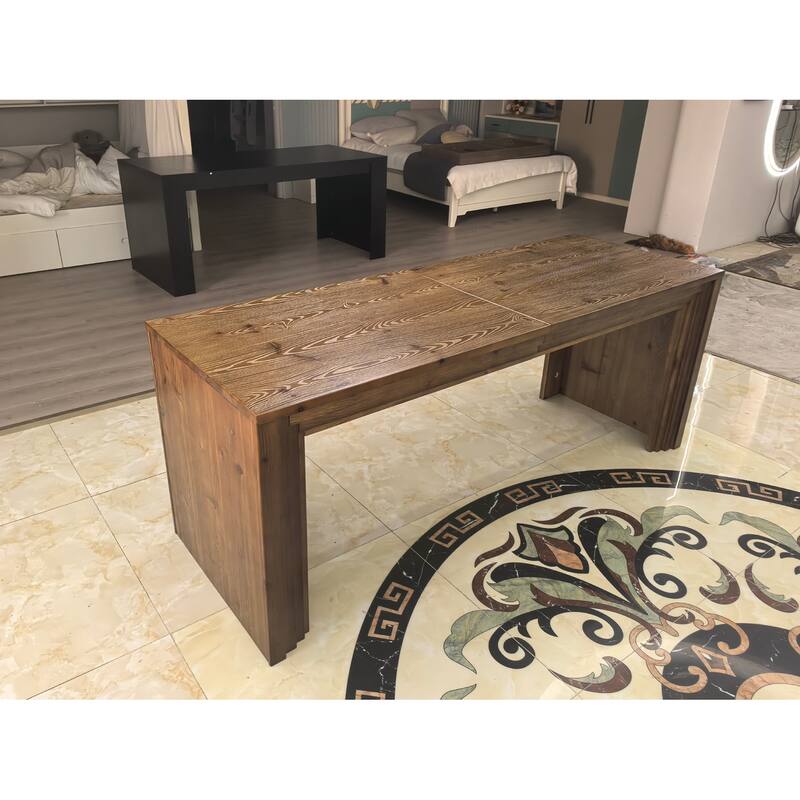 78.74 Inch Extra Long Desk. Solid Wood Desk, Large Office Computer Desk for Home Office