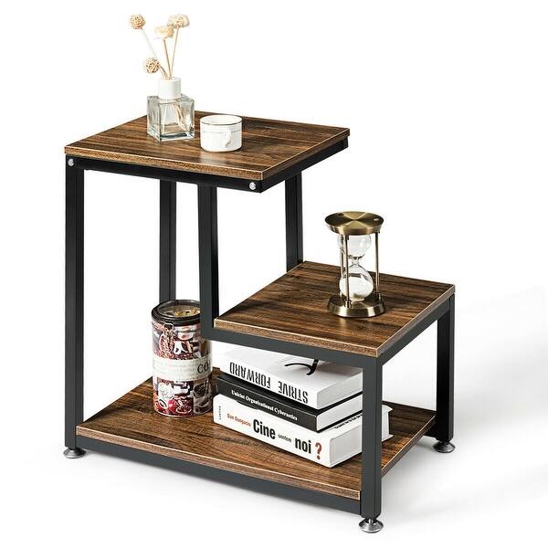 Shop 3 Tier Living Room Side Table With Storage Shelf On Sale