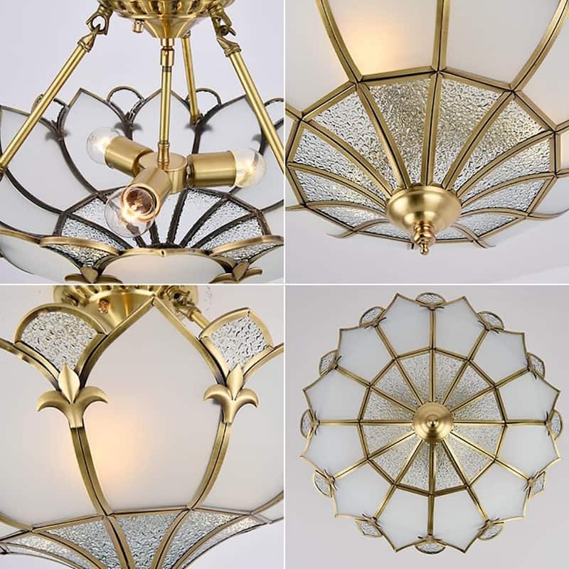 6 lights hall light gold & white ceiling light copper fixture light