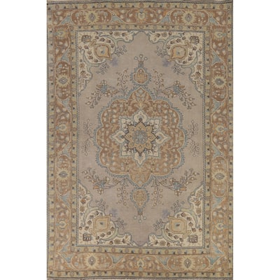 Tabriz Persian Area Rug Hand-Knotted Bedroom Wool Carpet - 6'6"x 9'5"