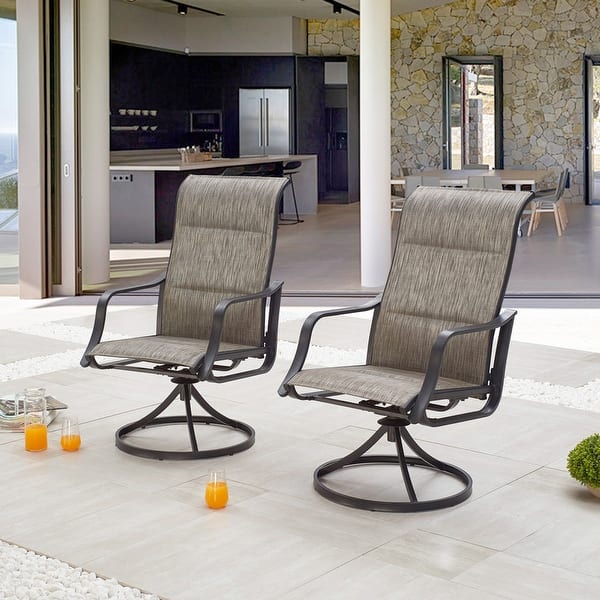 slide 2 of 23, PATIO FESTIVAL Outdoor Swivel Metal Dining Chair (2-Pack)