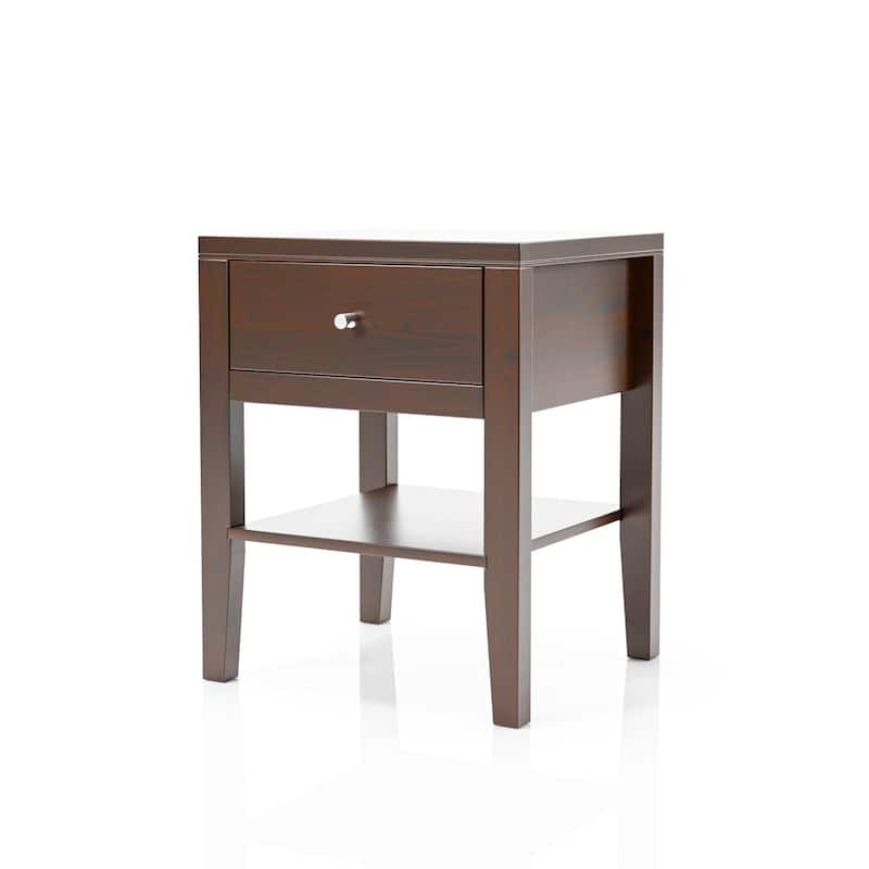 Larc Mid-Century Modern Solid Wood 1-Drawer Nightstand by Furniture of America