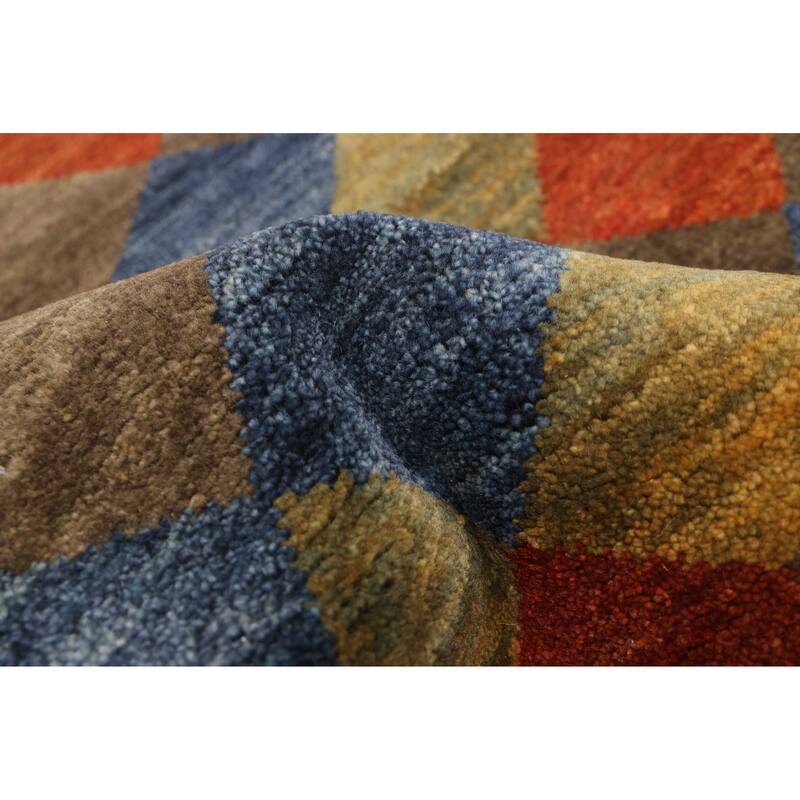 ECARPETGALLERY Hand-knotted Pak Finest Gabbeh Dark Blue Wool Rug - 4'7 x 6'7