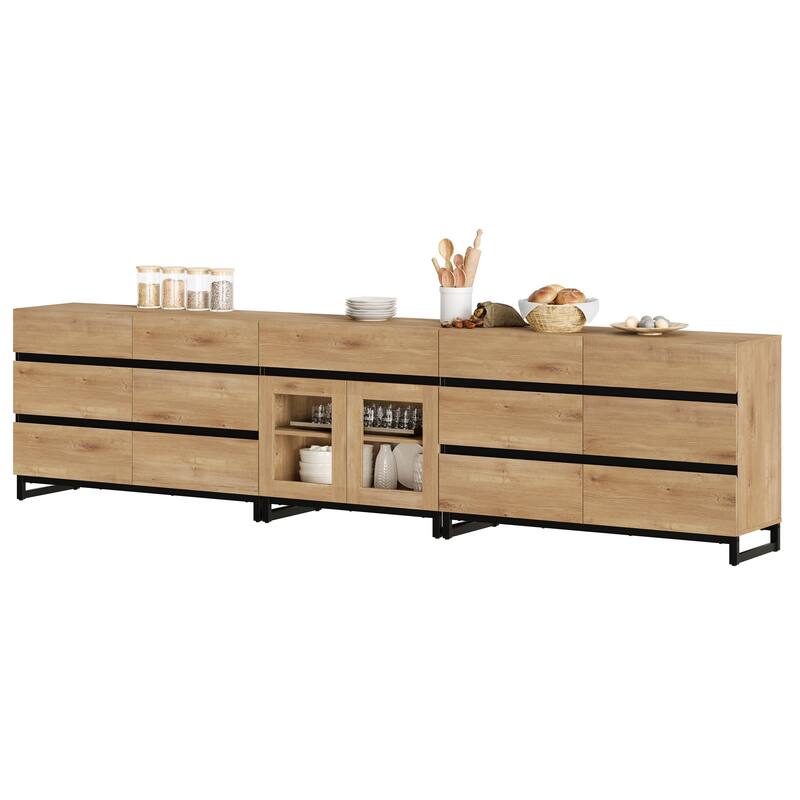 3 in 1 TV Stand for TVs up to 120 inches, TV Console with 12 Drawer, Entertainment Center for Living Room, Bedroom