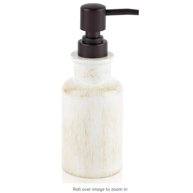 Creative Scents Rustic Luxe Beige Bathroom Soap Dispenser