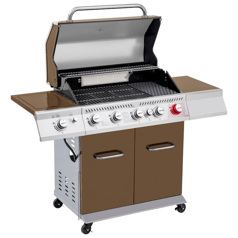 Royal Gourmet 5-Burner Cabinet Style Gas Grill with Side Burner